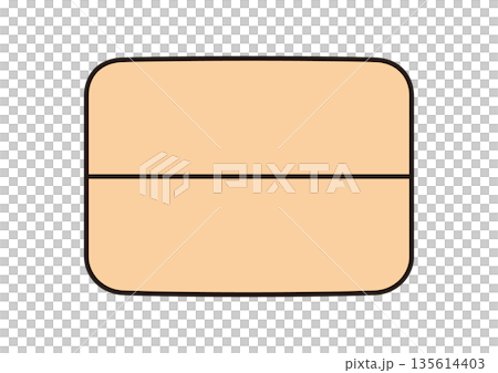 Illustration material of a simple brown compress divided into two parts horizontally 135614403
