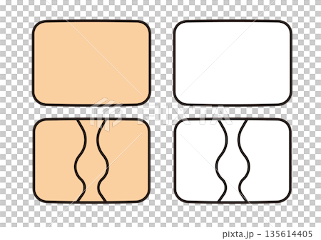 Basic illustration set of white and brown compresses Basic illustration set of white and brown compresses 135614405