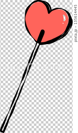 Whimsical Valentine outline Heart Lollipop Candy illustration Hand Drawn Whimsical Valentine outline Heart Lollipop Candy illustration Hand Drawn 135614445