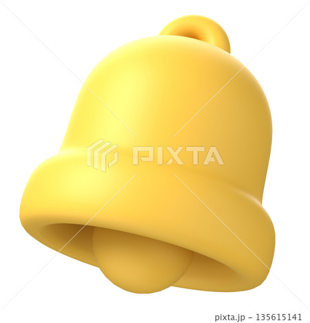 ベルの3Dミニマル通知アイコン ベルの3Dミニマル通知アイコン 135615141