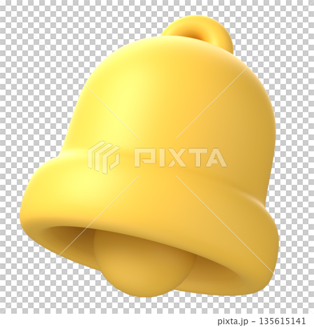 ベルの3Dミニマル通知アイコン ベルの3Dミニマル通知アイコン 135615141