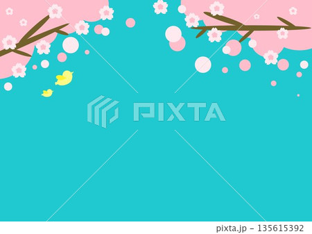 桜の花が広がるやさしい春の背景イラスト 135615392