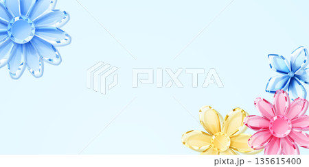 Crystal flowers on light blue background. Crystal flowers on light blue background. 135615400