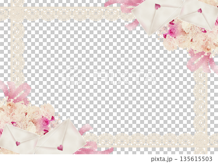 Love letter and bouquet frame 135615503