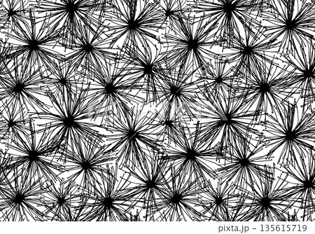 ウドのドライフラワーで描いた、シームレスなナチュラルパターン 135615719