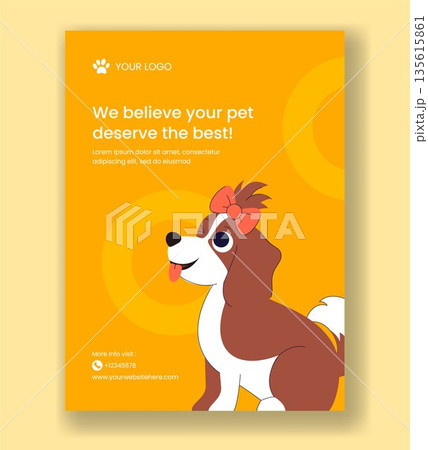 Vertical Poster Pets Care Services With Flat Cartoon Hand Drawn Illustration Style Vertical Poster Pets Care Services With Flat Cartoon Hand Drawn Illustration Style 135615861