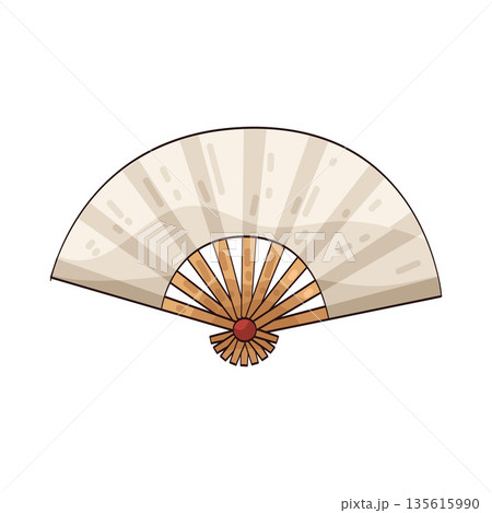 illustration of paper fan illustration of paper fan 135615990