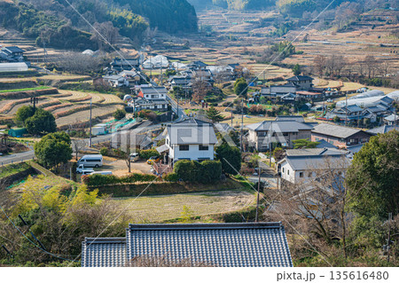 冬の明日香村風景 奈良県 冬の明日香村風景 奈良県 135616480