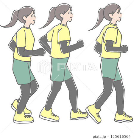 ジョギングする女性 ジョギングする女性 135616564