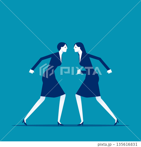 Business and partner competition. vector illustration 135616831
