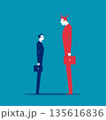 Devil and businessman. vector illustration 135616836