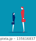 Devil and businesswoman. vector illustration 135616837