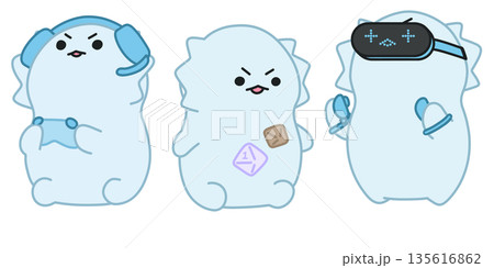 ウーパールーパーゲーマー（ブルー） 135616862