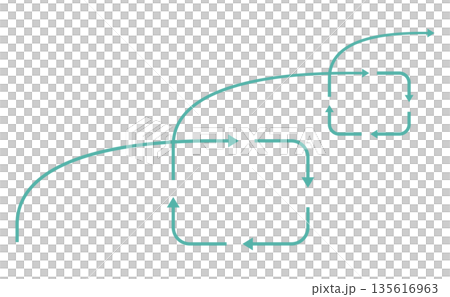 循環する矢印のイラスト 135616963