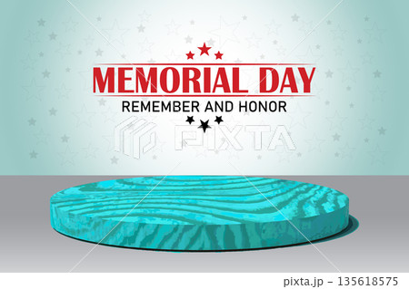 Memorial Day Remember and Honor Podium Display. 135618575