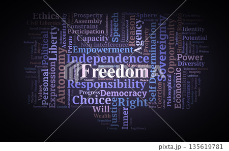 Freedom Concepts Word Cloud. Core Philosophical and Political Principles of Liberty 135619781