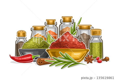 Vector Seasoning Still Life 135619861