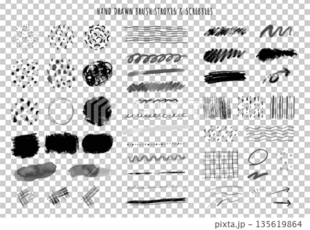 Abstract vector texture of hand-drawn dots and stripes (design, parts, art, texture) Abstract vector texture of hand-drawn dots and stripes (design, parts, art, texture) 135619864