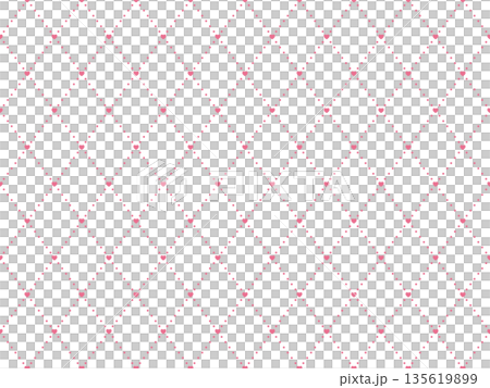 Seamless illustration of a diamond pattern background with cute hearts and dots (pink) Seamless illustration of a diamond pattern background with cute hearts and dots (pink) 135619899
