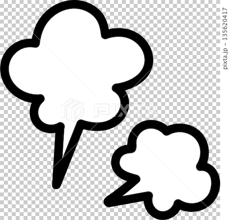 ぷんすかエフェクト　怒る吹き出し　マーク　ベクターイラスト素材 135620417