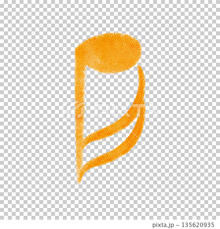 Eighth note musical symbol, downward stem, hand painted watercolor isolated on white background, fast rhythm value in music notation for education, theory worksheets, sheet music design. Inverted note Eighth note musical symbol, downward stem, hand painted watercolor isolated on white background, fast rhythm value in music notation for education, theory worksheets, sheet music design. Inverted note 135620935