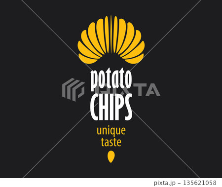 Vector hand-drawn potato chip logo 135621058