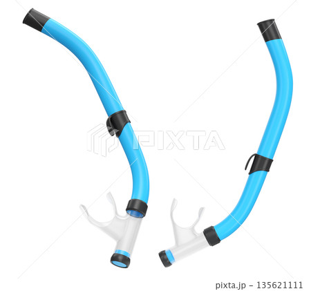 Set of diving mask and snorkel for snorkeling on white background. Set of diving mask and snorkel for snorkeling on white background. 135621111