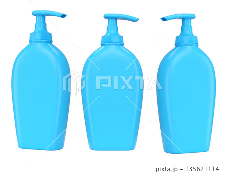 Set of sunscreens bottle or sunblock cream tube on white background. Set of sunscreens bottle or sunblock cream tube on white background. 135621114