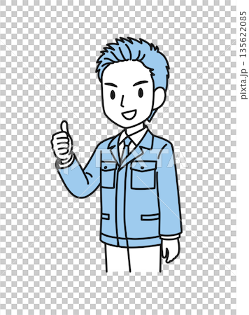 Illustration material of a male engineer in work clothes making a good pose Illustration material of a male engineer in work clothes making a good pose 135622085