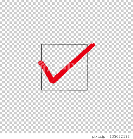 ペンで書いたチェックマーク/チェックボックス 135622152