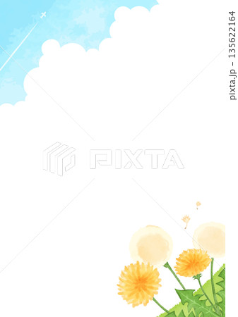 手描きのタンポポの背景イラスト 手描きのタンポポの背景イラスト 135622164