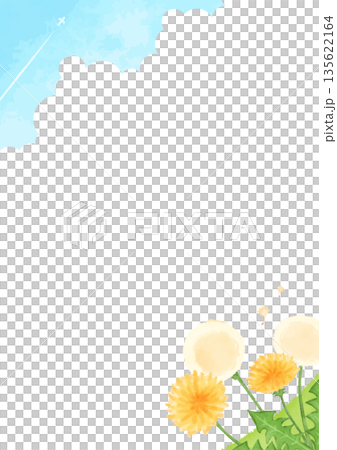 手描きのタンポポの背景イラスト 手描きのタンポポの背景イラスト 135622164