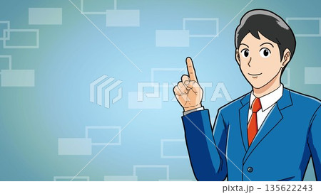 男性、人間、男、人物、腕、手、ベクトル、ビジネス、イラスト、漫画、ビジネスマン、人 135622243