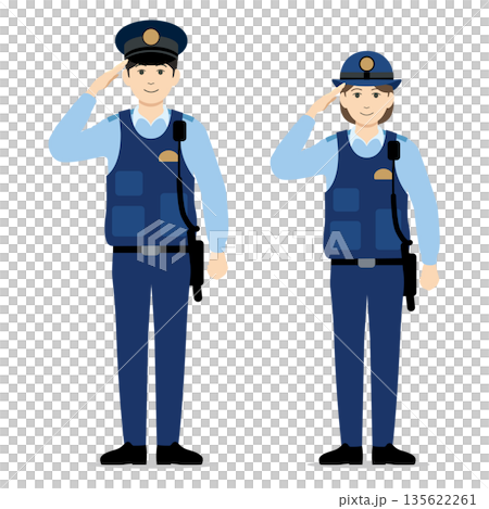 兩名警察敬禮 兩名警察敬禮 135622261