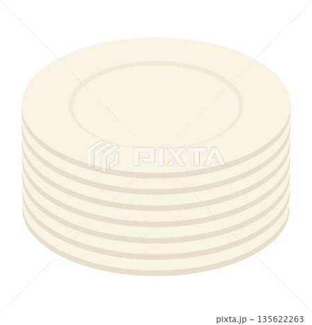 積み重ねたお皿のアイコン 積み重ねたお皿のアイコン 135622263