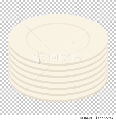 積み重ねたお皿のアイコン 積み重ねたお皿のアイコン 135622263