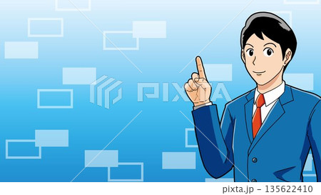 男性、人間、男、人物、腕、手、ベクトル、ビジネス、イラスト、漫画、ビジネスマン、人 135622410