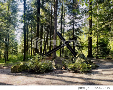 Memorial crossing beams at kz gedenkstatte vulkan haslach Memorial crossing beams at kz gedenkstatte vulkan haslach 135622859