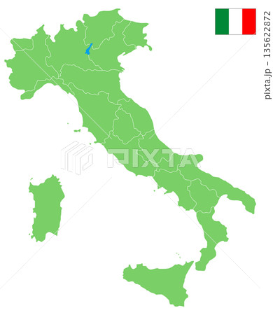 分割できるイタリア地図 135622872