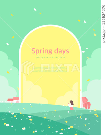 Spring flower sentimental frame background 135624376