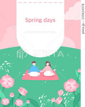 Spring flower sentimental frame background 135624378