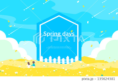 Spring flower sentimental frame background 135624381