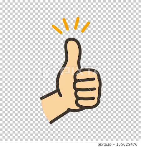 親指を立てたいいねジェスチャーのイラスト 親指を立てたいいねジェスチャーのイラスト 135625476