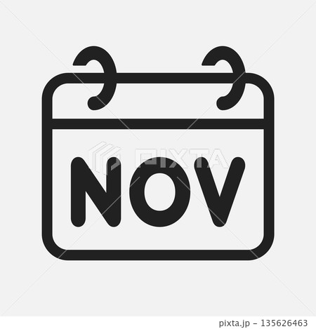 Vector template icon page calendar - November month 135626463