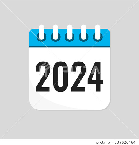 Vector template icon page calendar - year 2024 135626464