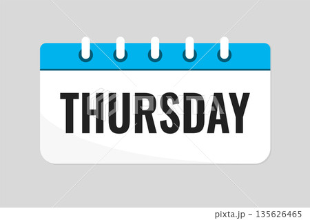 Vector template icon page calendar - day Thursday 135626465