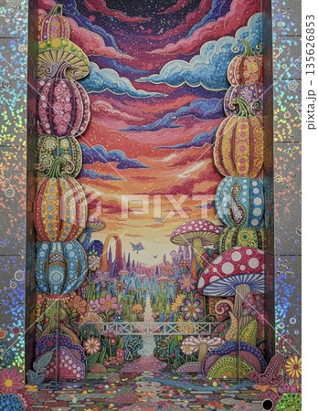 和風背景素材、模様のあるデザイン 135626853