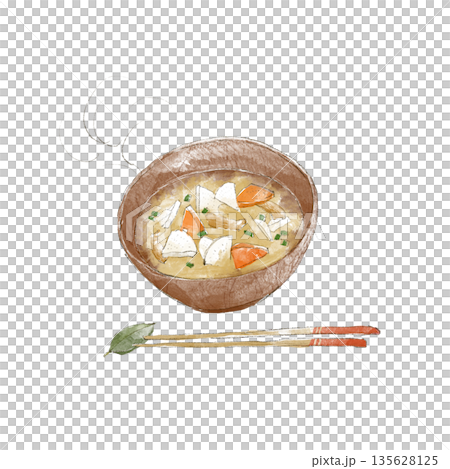 水彩：熱味噌湯 135628125
