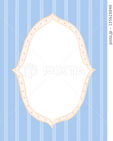 Watercolour striped blue background for cards, poster and invitations. Cottagecore design, cute template 135628840