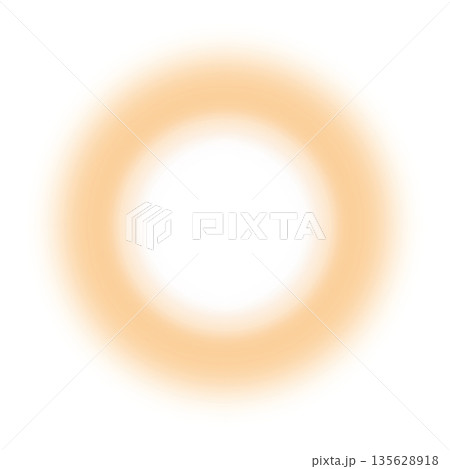 薄いオレンジ色の円形のふんわりした光 135628918
